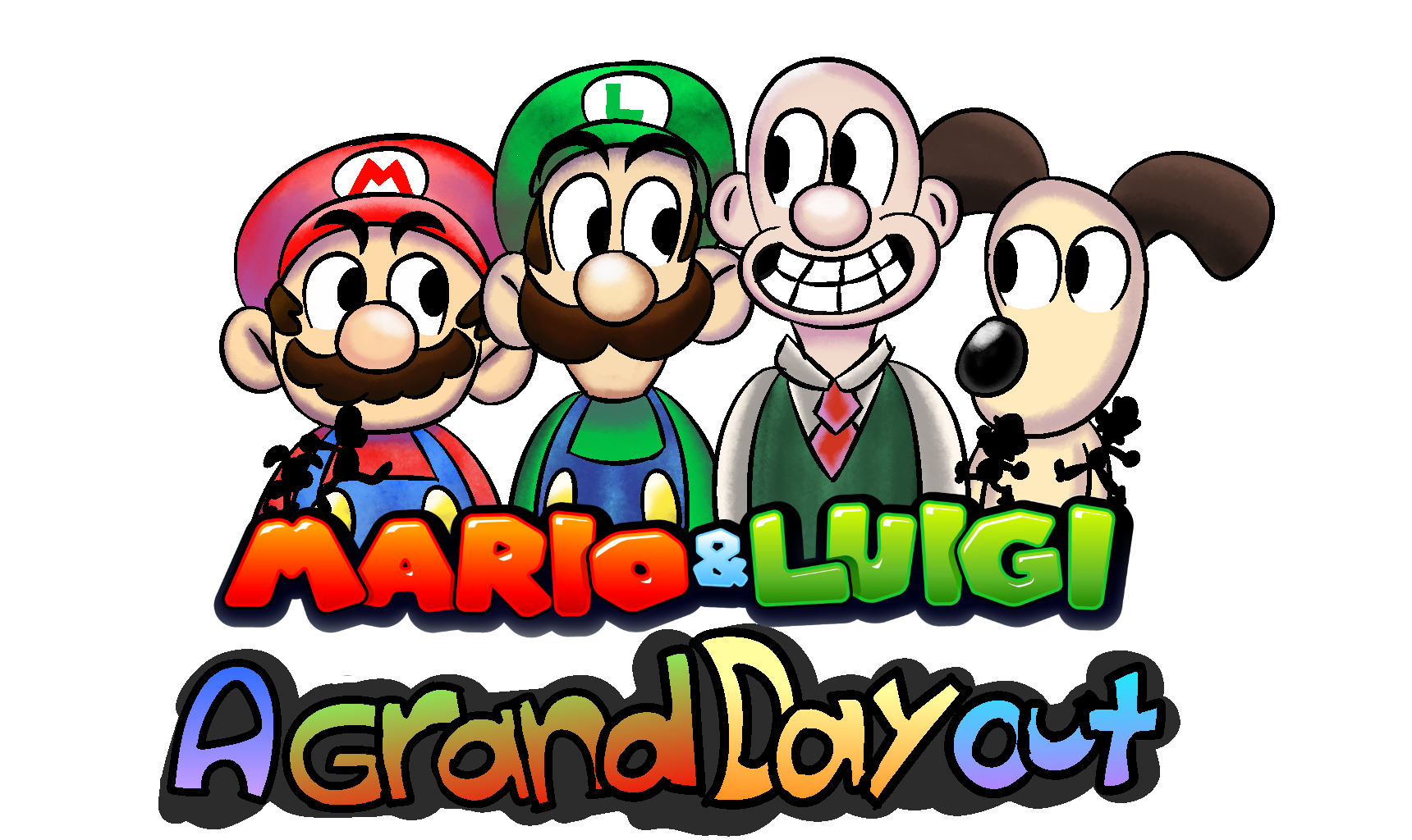 Mario & Luigi goes on 'A Grand Day Out' with Wallace & Gromit.