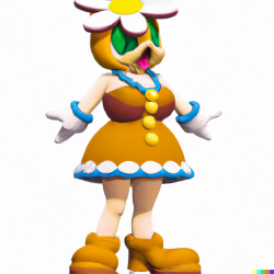 DALL·E 2022-10-20 13.10.50 - daisy from mario party wearing an incomprehensible amount of clot...png